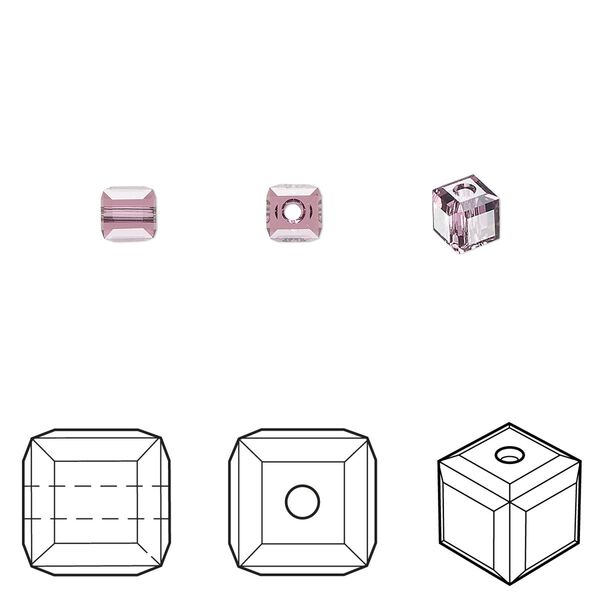 Bead 48pk iris, Crystal Passions® 4mm cube 5601 image number 0