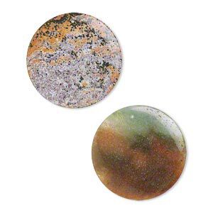 Ocean jasper 1pkg2, top-drilled flat round focal natural 42mm