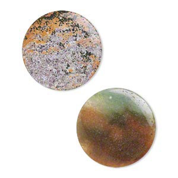Ocean jasper 1pkg2, top-drilled flat round focal natural B- grade, 42mm image number 0