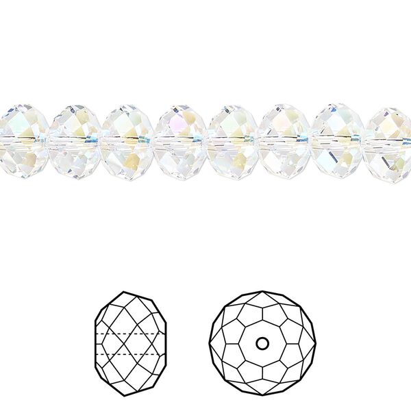 Bead 144pk crystal shimmer 2X, Crystal Passions® 8x6mm rondelle 5040 image number 0