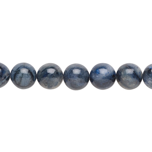 Bead, flower dumortierite (natural), 8mm round, B grade, Mohs hardness 7. Sold per 15-1/2" to 16" strand. image number 0