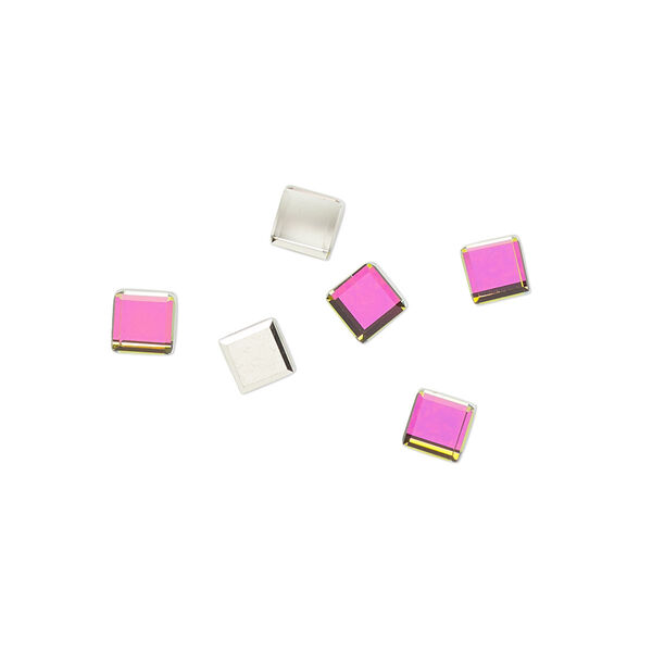 Flat back 6pk crystal vitrail medium, Preciosa Czech crystal rhinestone 4mm cube image number 0