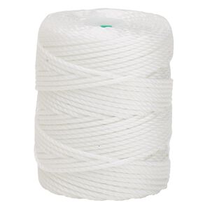 Thread, C-Lon®, nylon, white, 0.9mm diameter. Sold per 39-yard spool.