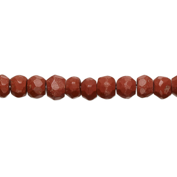 Red jasper 1pkg1, hand-cut faceted rondelle bead natural C grade, 10 inch 5x4mm-6x5mm image number 0