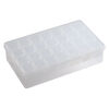 Organizer box, plastic, clear, 9 x 5-1/4 x 2-inch rectangle with tray insert, (7) 4-cell containers and snap top. Sold individually. image number 2