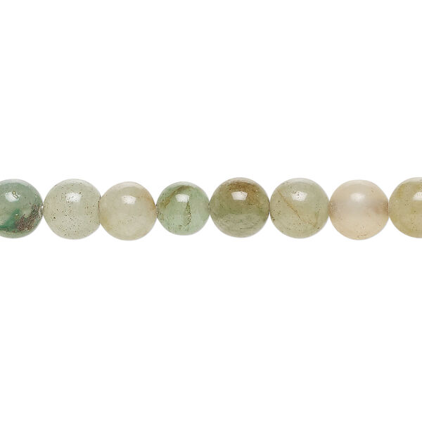 Green aventurine 1pkg1, round bead natural, 15 inch 6-7mm image number 0