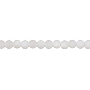 Snow quartz 1pkg1, matte round bead natural 8 inch 4mm