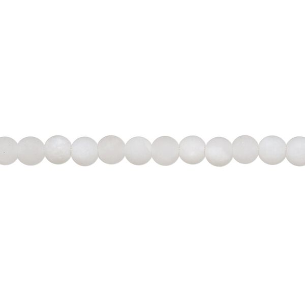Snow quartz 1pkg1, matte round bead natural 8 inch 4mm image number 0