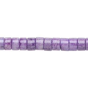 Bead, riverstone (dyed), light purple, 6x4mm rondelle, B grade, Mohs hardness 3-1/2. Sold per 15-1/2" to 16" strand.