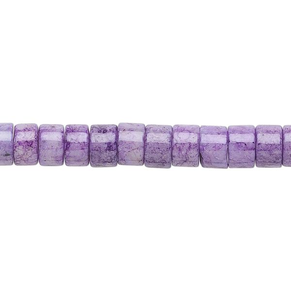 Bead, riverstone (dyed), light purple, 6x4mm rondelle, B grade, Mohs hardness 3-1/2. Sold per 15-1/2" to 16" strand. image number 0