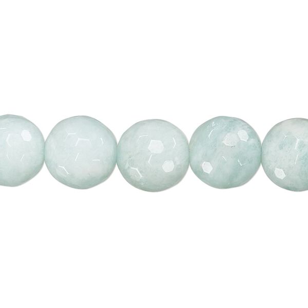 Amazonite 1pkg1, faceted round bead natural 15.5-16 inch 10mm image number 0