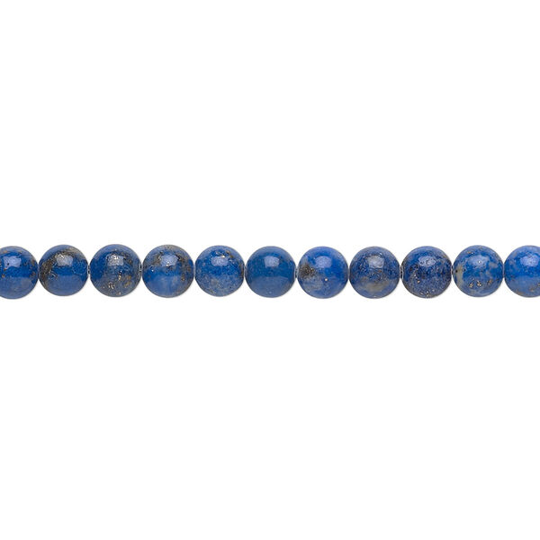 Bead, denim lapis (natural), 4mm round, C grade, Mohs hardness 5 to 6. Sold per 15-1/2" to 16" strand. image number 0