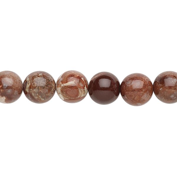 Pomegranate jasper 1pkg1, round bead natural 15.5-16 inch 8mm image number 0