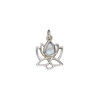 Rainbow moonstone / sterling silver 1pkg1, open lotus drop natural antiqued 12x12mm image number 1