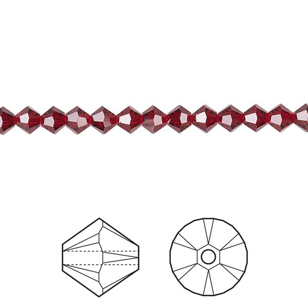Bead 48pk Siam, Crystal Passions® 4mm bicone 5328 image number 0