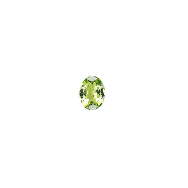 Gem, peridot (natural), 8x6mm faceted oval, A grade, Mohs hardness 6-1/2 to 7. Sold individually. image number 0