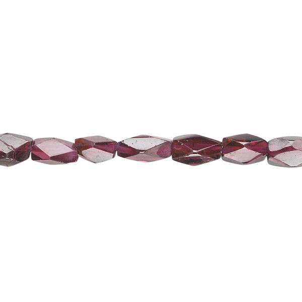 Garnet 1pkg1, hand-cut faceted brick bead 15.5-16 inch 7x4mm image number 0