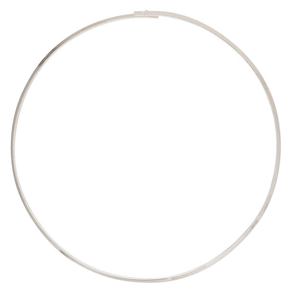 Neckwire, silver-plated brass, 3mm rigid flat, 16 inches with locking ends. Sold individually. image number 0