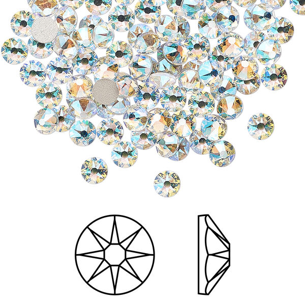Flat back 1440pk crystal shimmer foil back, Swarovski® 3.8-4mm rose round SS16 2088 image number 0