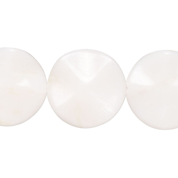 White marble 1pkg1, wavy round bead, 15 inch 30mm image number 0