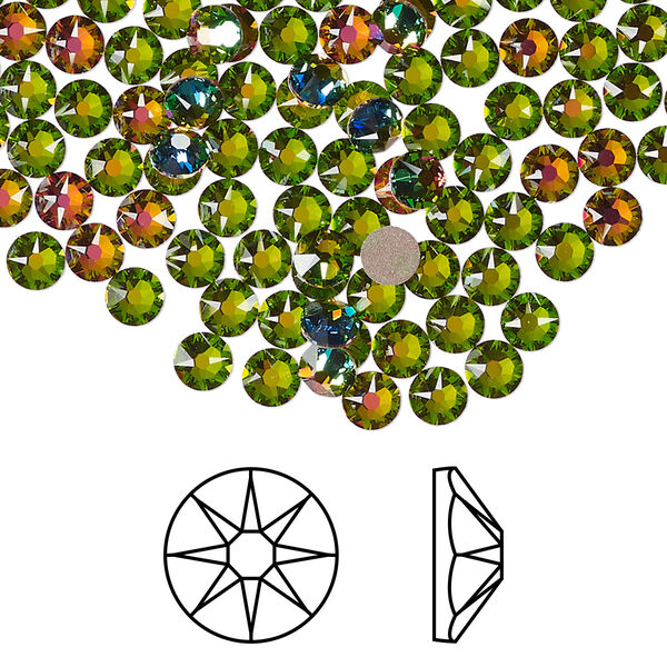 Flat back 1440pk crystal vitrail medium foil back, Swarovski® 3.8-4mm rose round SS16 2088 image number 0