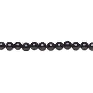 Black onyx 1pkg1, round bead 15.5-16 inch 4mm