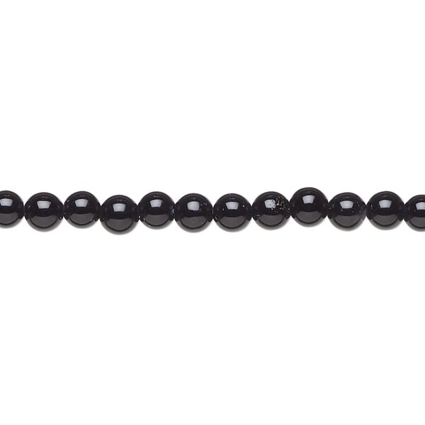 Black onyx 1pkg1, round bead 15.5-16 inch 4mm image number 0