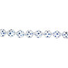 Bead, glass 1pkg8, opaque dark blue and white, 14mm hand-painted round. image number 1