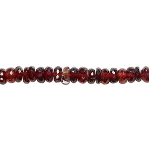 Garnet 1pkg1, hand-cut faceted rondelle bead natural 7.5 inch 4x2mm-5x3mm