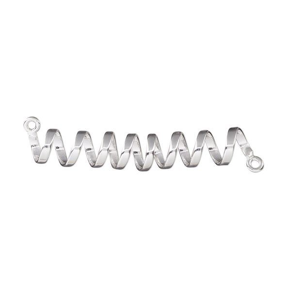 Focal, sterling silver, 33.5x6mm spiral with 2 loops. Sold individually. image number 0