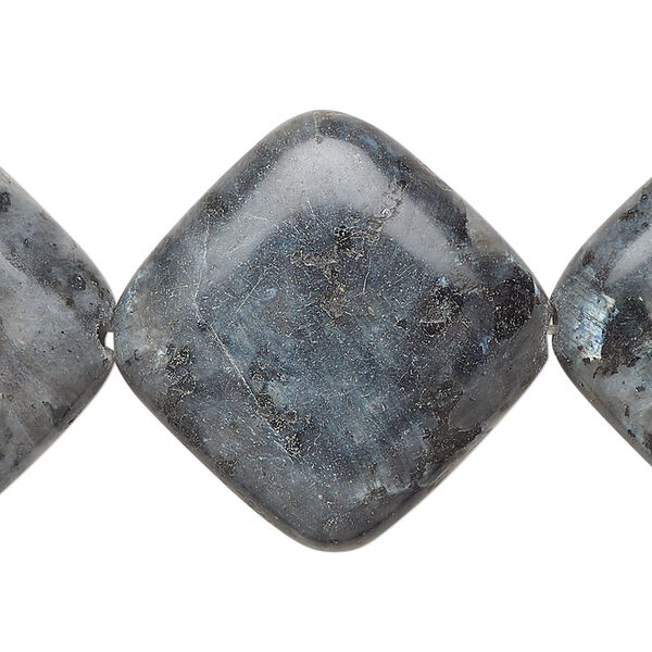 Blue labradorite 1pkg1, puffed diamond bead natural B- grade, 15 inch 27-31mm image number 0