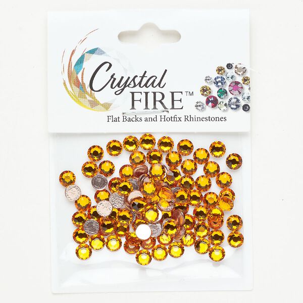Flat back 1pkg144 tangerine, Crystal Fire®, 4.60-4.80mm hotfix round SS20 image number 0