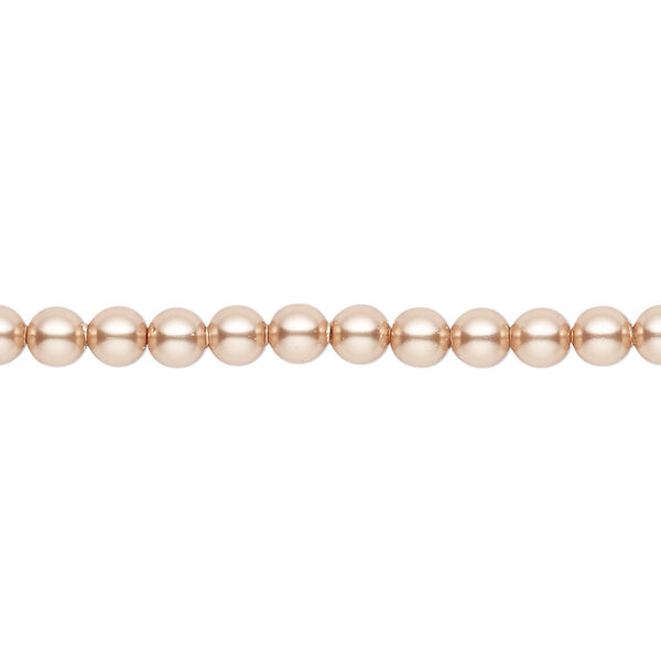 Pearl 100pk rose gold, Crystal Passions® 4mm round 5810 image number 0