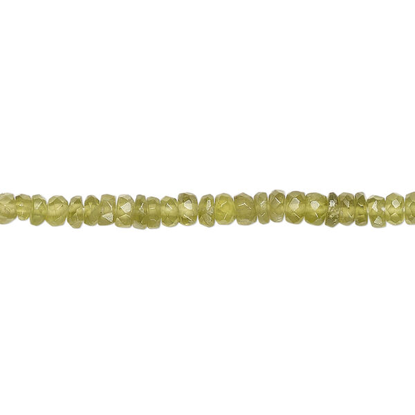Bead, vesuvianite (natural), 3x1mm-4x2mm hand-cut faceted rondelle, B grade, Mohs hardness 6-1/2. Sold per 13-inch strand, approximately 170 beads. image number 0
