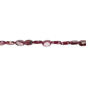 Rhodolite garnet 1pkg1, hand-cut faceted flat oval bead 13 inch 5x2mm-6x4mm