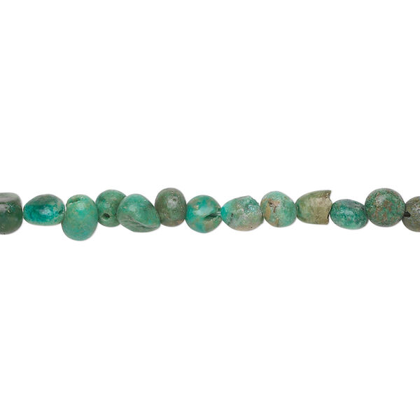 Bead, turquoise (dyed / stabilized), small pebble, Mohs hardness 5 to 6. Sold per 15-1/2" to 16" strand. image number 0