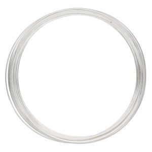 Memory wire, silver-plated carbon steel, 3-5/8 inch necklace, 0.65-0.75mm thick. Sold per 1-ounce pkg, approximately 30 loops.