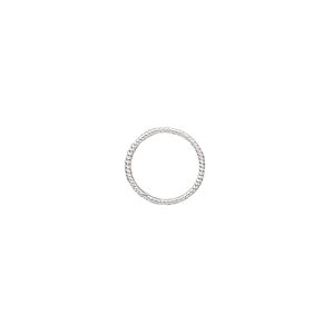 Jump ring, sterling silver, 11mm soldered twisted round, 9.8mm inside diameter, 20 gauge. Sold per pkg of 2.