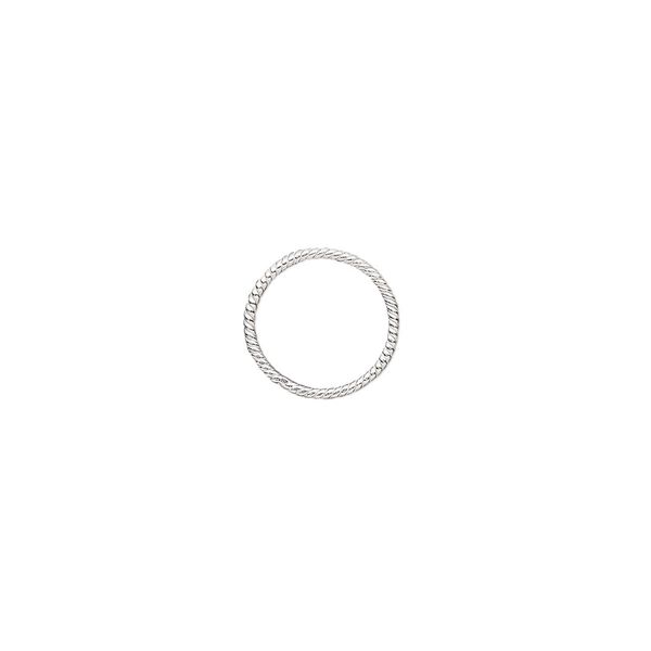 Jump ring, sterling silver, 11mm soldered twisted round, 9.8mm inside diameter, 20 gauge. Sold per pkg of 2. image number 0
