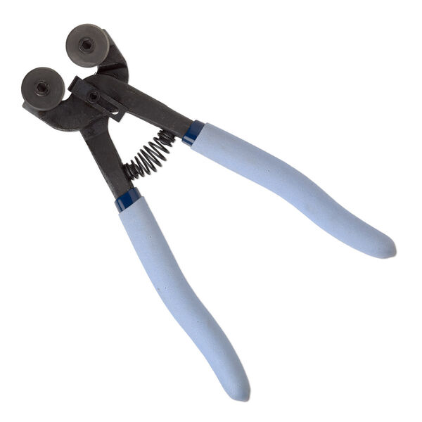 Pliers, Slumpy's Tarheel Tools™, wheeled glass nippers, steel and plastic, blue and light blue, 8 inches. Sold individually. image number 0