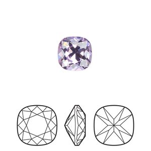 Fancy stone 2pk violet foil back, Preciosa MAXIMA Czech crystal rhinestone 10mm cushion square