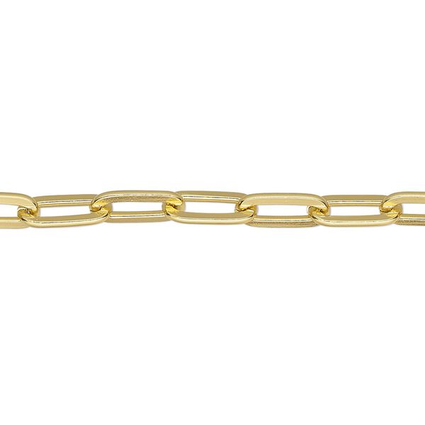 Chain, anodized aluminum, gold, 4.5mm paperclip. Sold per pkg of 5 feet. image number 0