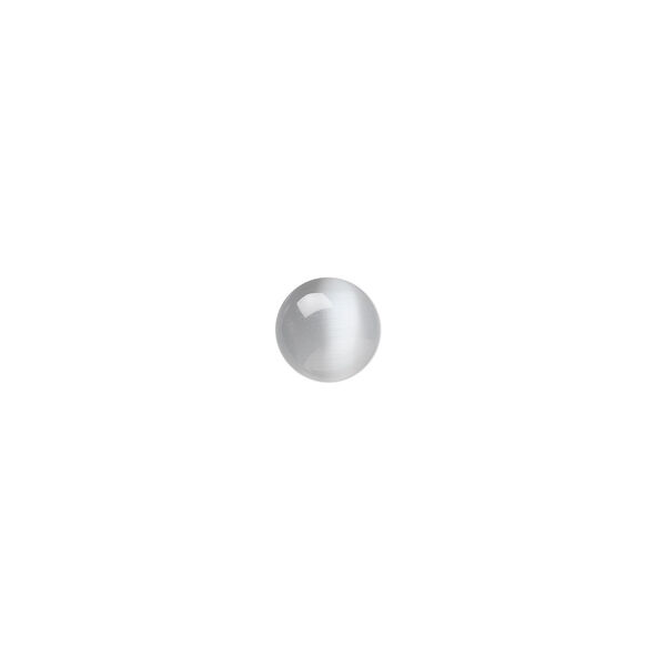 Cabochon, cat's eye glass (fiber optic glass), grey, 8mm calibrated round, quality grade. Sold per pkg of 10. image number 0