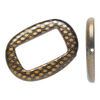 Bead, acrylic, brown and black, 45x32mm diagonally drilled flat open oval with snakeskin design and 29x17mm center hole. Sold per pkg of 24. image number 0