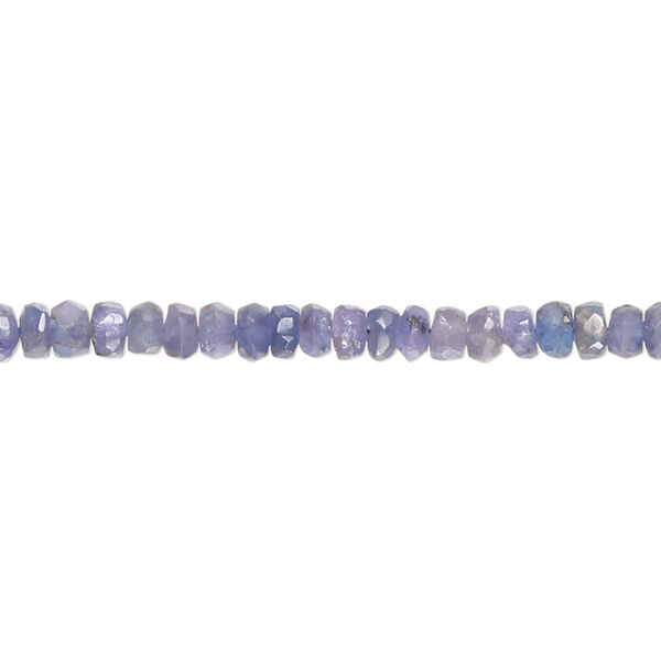 Bead, tanzanite (heated), 4x1mm-5x4mm hand-cut faceted rondelle, C+ grade, Mohs hardness 6 to 7. Sold per 14-inch strand, approximately 160 beads. image number 0