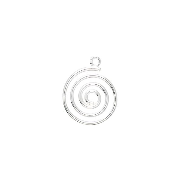 Drop, sterling silver, 15x14mm spiral. Sold per pkg of 2. image number 0