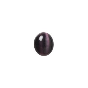 Cabochon, cat's eye glass (fiber optic glass), purple, 12x10mm calibrated oval, quality grade. Sold per pkg of 10.