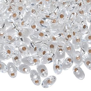Seed bead, Miyuki, glass, transparent silver-lined clear, (LMA1), 7x4mm long magatama. Sold per 250-gram pkg.