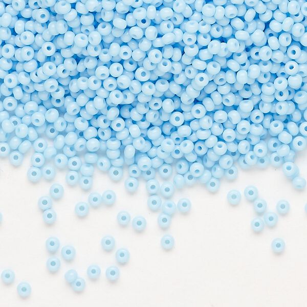 Seed bead, Preciosa Ornela Czech glass, pkg/500g, #11 rocaille, opaque light turquoise, (63000). image number 0