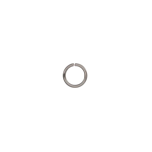 Jump ring, stainless steel, 7mm round, 5.5mm inside diameter, 20 gauge. Sold per pkg of 50. image number 0